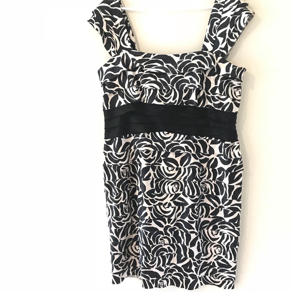 Jones New York “Rose” Black & Cream Dress
